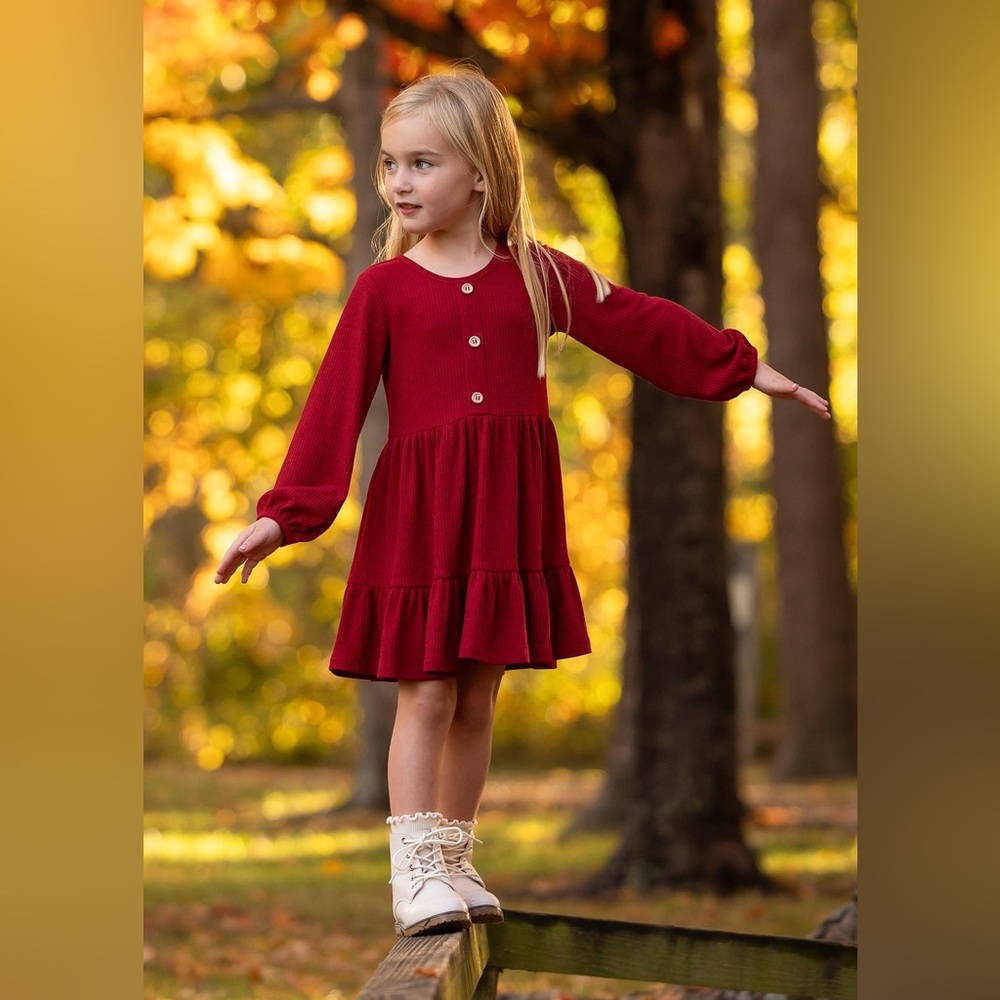 Charming Red Kids satin Dress